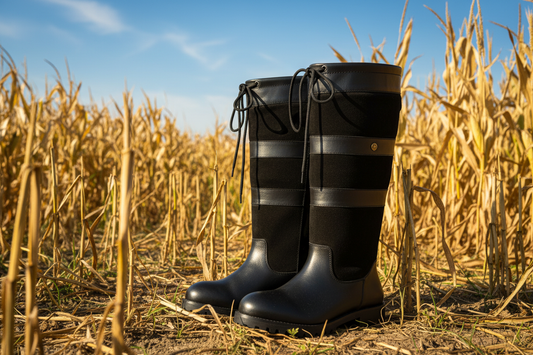Amberley Black Boots in Cornfield