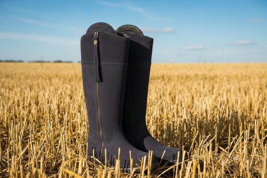 Burleigh Navy Boots in Cornfield