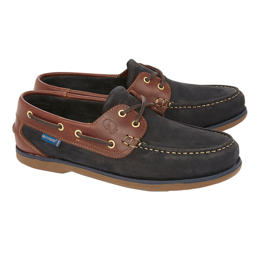 Quayside Clipper Boat Shoes – Navy/Chestnut - Deck Shoes