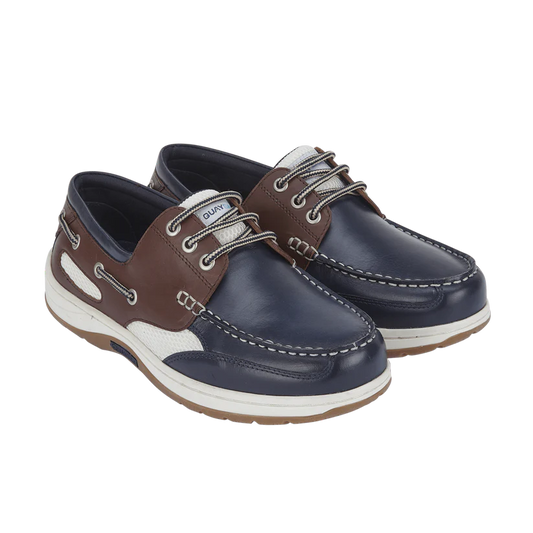 Quayside Sydney Boat Shoes – Navy/Chestnut - Deck Shoes