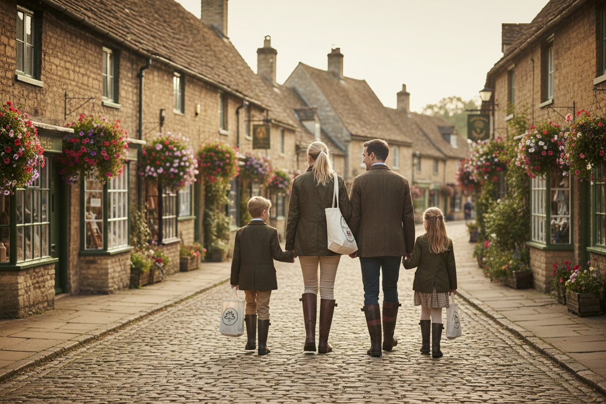 Cabotswood family in English village